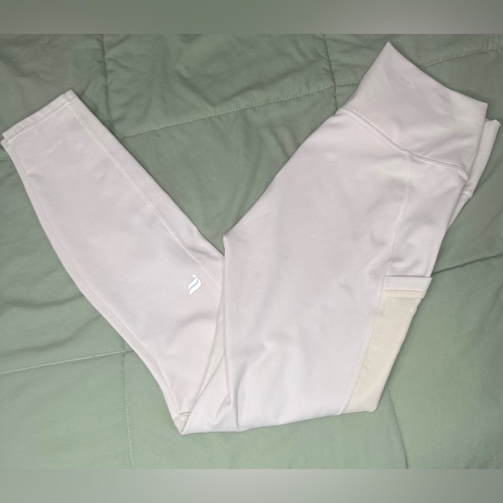 Fabletics Cream Powerhold Leggings